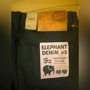 Naked and Famous Weird Guy Elephant Heavyweight Japanese Selvedge Denim Size 33